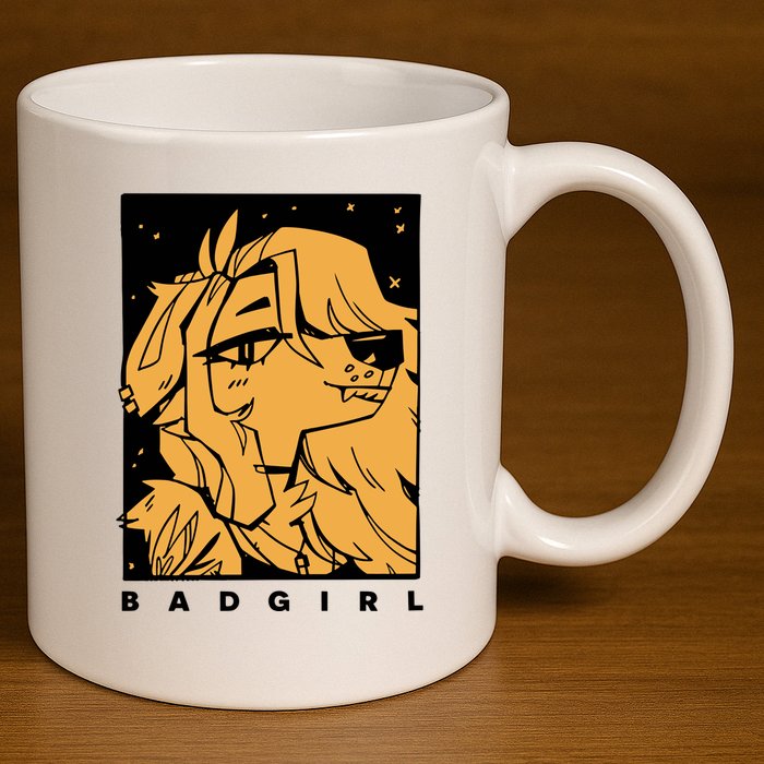 Double Dog Bad Girl 11oz C Handle Ceramic Mug