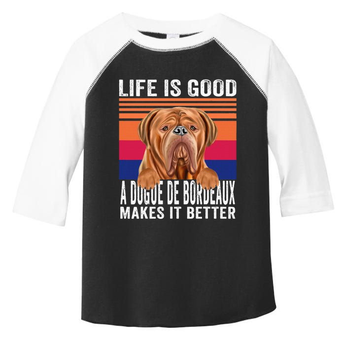 Dogues De Bordeaux Makes Your Life Good Vintage Toddler Fine Jersey T-Shirt