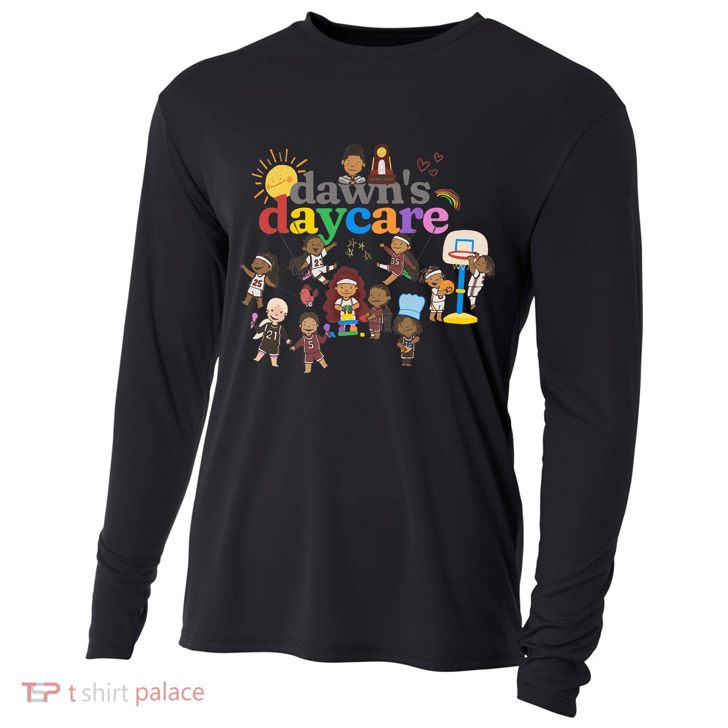 DawnS Daycare Basketball Cute Funny Cooling Performance Long Sleeve Crew
