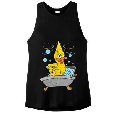 Duckling Duckie Bath Toy Ducky Rubber Duck Ladies PosiCharge Tri-Blend Wicking Tank