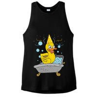 Duckling Duckie Bath Toy Ducky Rubber Duck Ladies PosiCharge Tri-Blend Wicking Tank