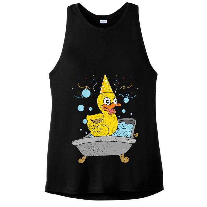 Duckling Duckie Bath Toy Ducky Rubber Duck Ladies PosiCharge Tri-Blend Wicking Tank