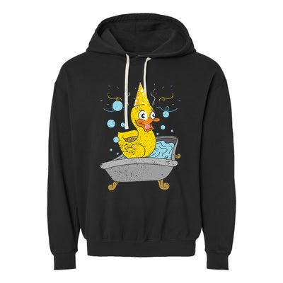 Duckling Duckie Bath Toy Ducky Rubber Duck Garment-Dyed Fleece Hoodie
