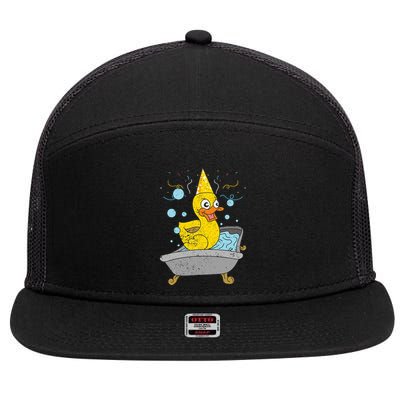 Duckling Duckie Bath Toy Ducky Rubber Duck 7 Panel Mesh Trucker Snapback Hat