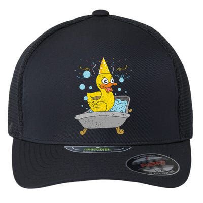 Duckling Duckie Bath Toy Ducky Rubber Duck Flexfit Unipanel Trucker Cap