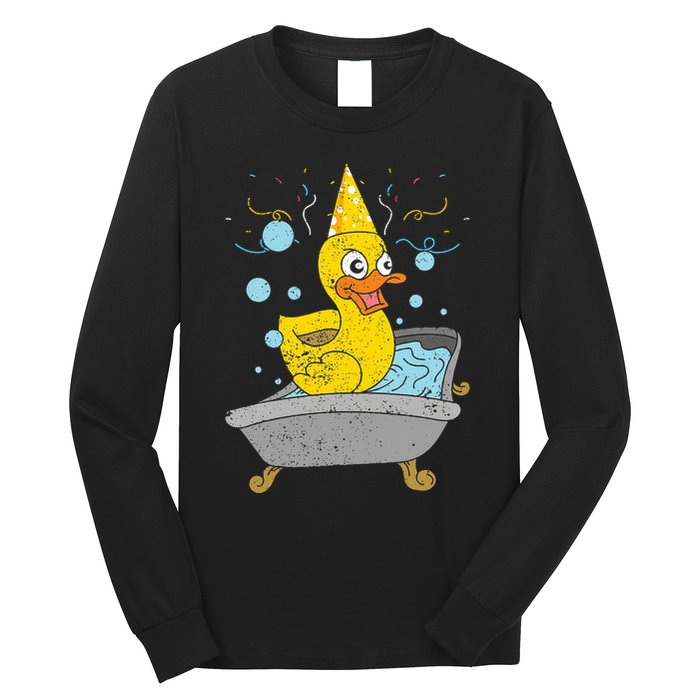 Duckling Duckie Bath Toy Ducky Rubber Duck Long Sleeve Shirt