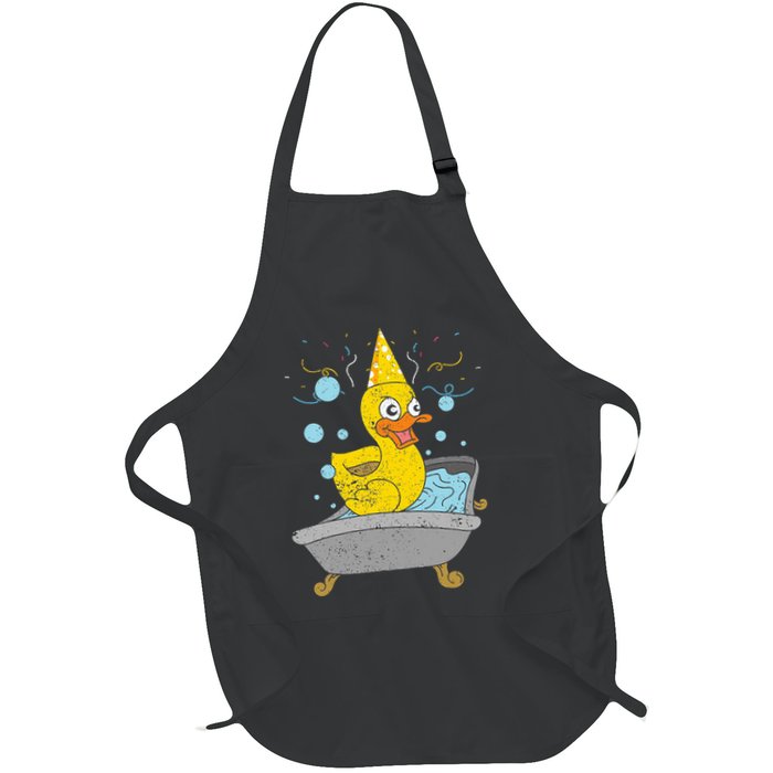 Duckling Duckie Bath Toy Ducky Rubber Duck Full-Length Apron With Pockets