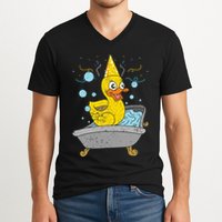 Duckling Duckie Bath Toy Ducky Rubber Duck V-Neck T-Shirt