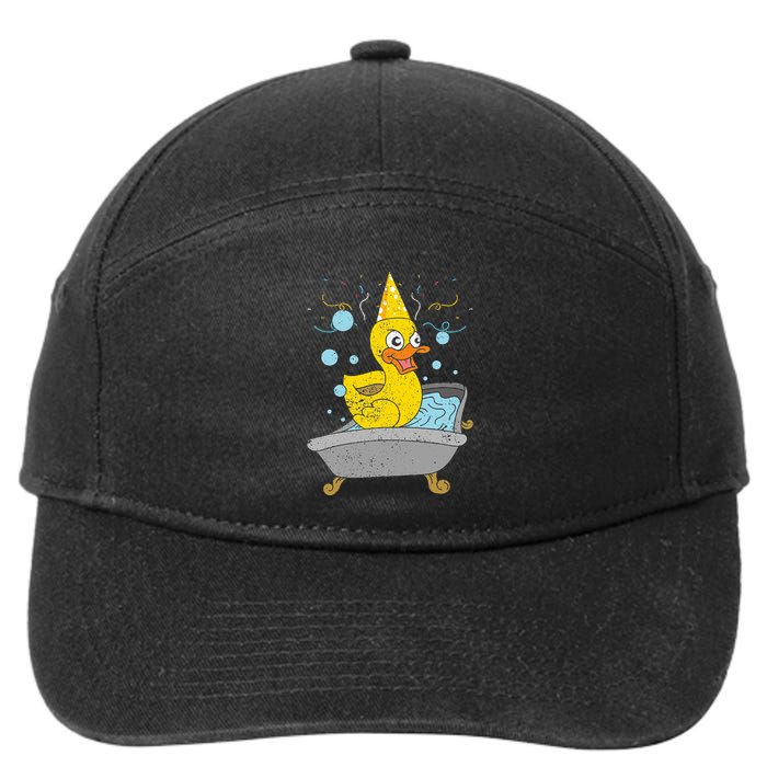 Duckling Duckie Bath Toy Ducky Rubber Duck 7-Panel Snapback Hat