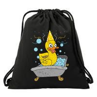 Duckling Duckie Bath Toy Ducky Rubber Duck Drawstring Bag