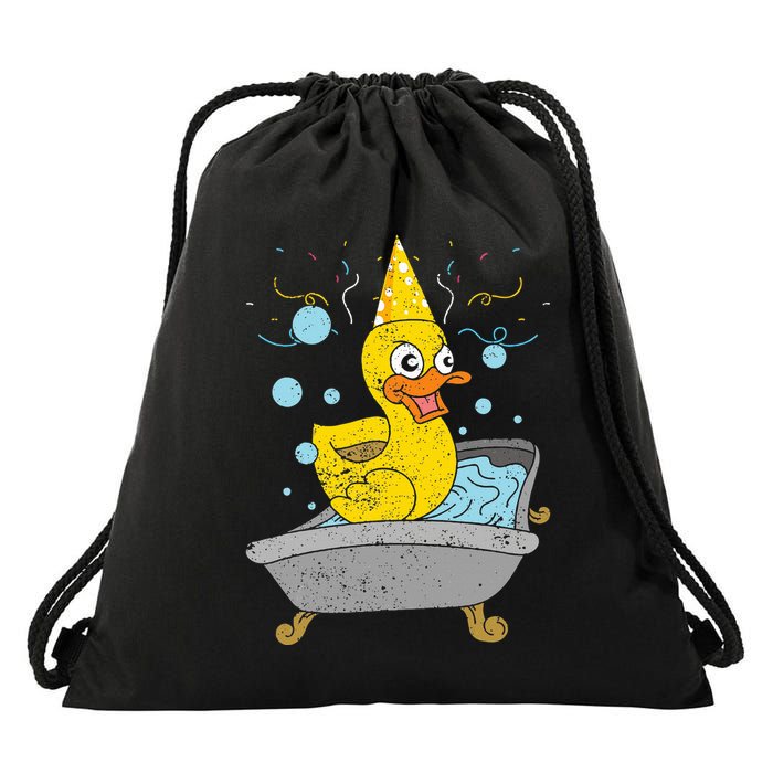 Duckling Duckie Bath Toy Ducky Rubber Duck Drawstring Bag