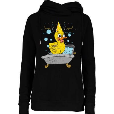 Duckling Duckie Bath Toy Ducky Rubber Duck Womens Funnel Neck Pullover Hood