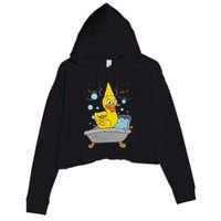 Duckling Duckie Bath Toy Ducky Rubber Duck Crop Fleece Hoodie