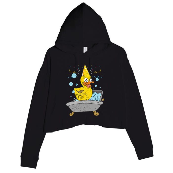 Duckling Duckie Bath Toy Ducky Rubber Duck Crop Fleece Hoodie