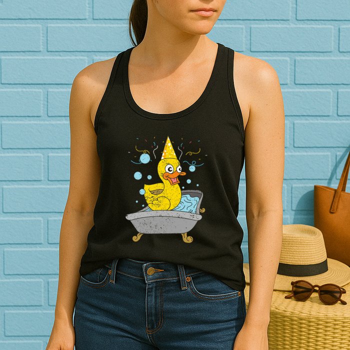 Duckling Duckie Bath Toy Ducky Rubber Duck Womens Tank Top