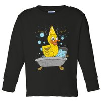Duckling Duckie Bath Toy Ducky Rubber Duck Toddler Long Sleeve Shirt