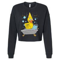 Duckling Duckie Bath Toy Ducky Rubber Duck Cropped Pullover Crew