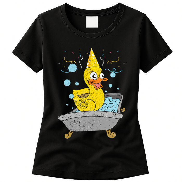 Duckling Duckie Bath Toy Ducky Rubber Duck Womens T-Shirt