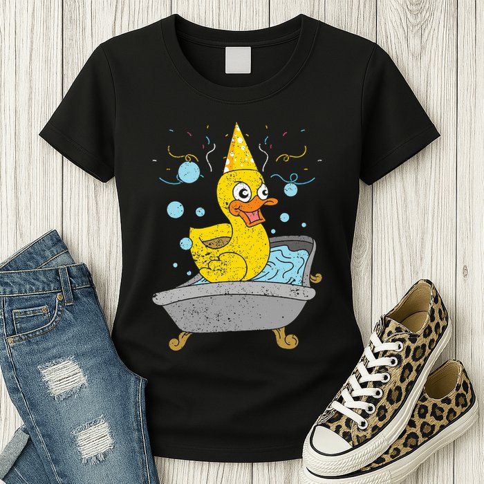 Duckling Duckie Bath Toy Ducky Rubber Duck Womens T-Shirt