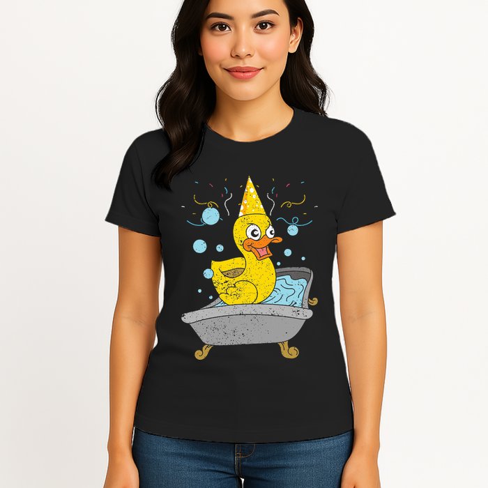 Duckling Duckie Bath Toy Ducky Rubber Duck Womens T-Shirt