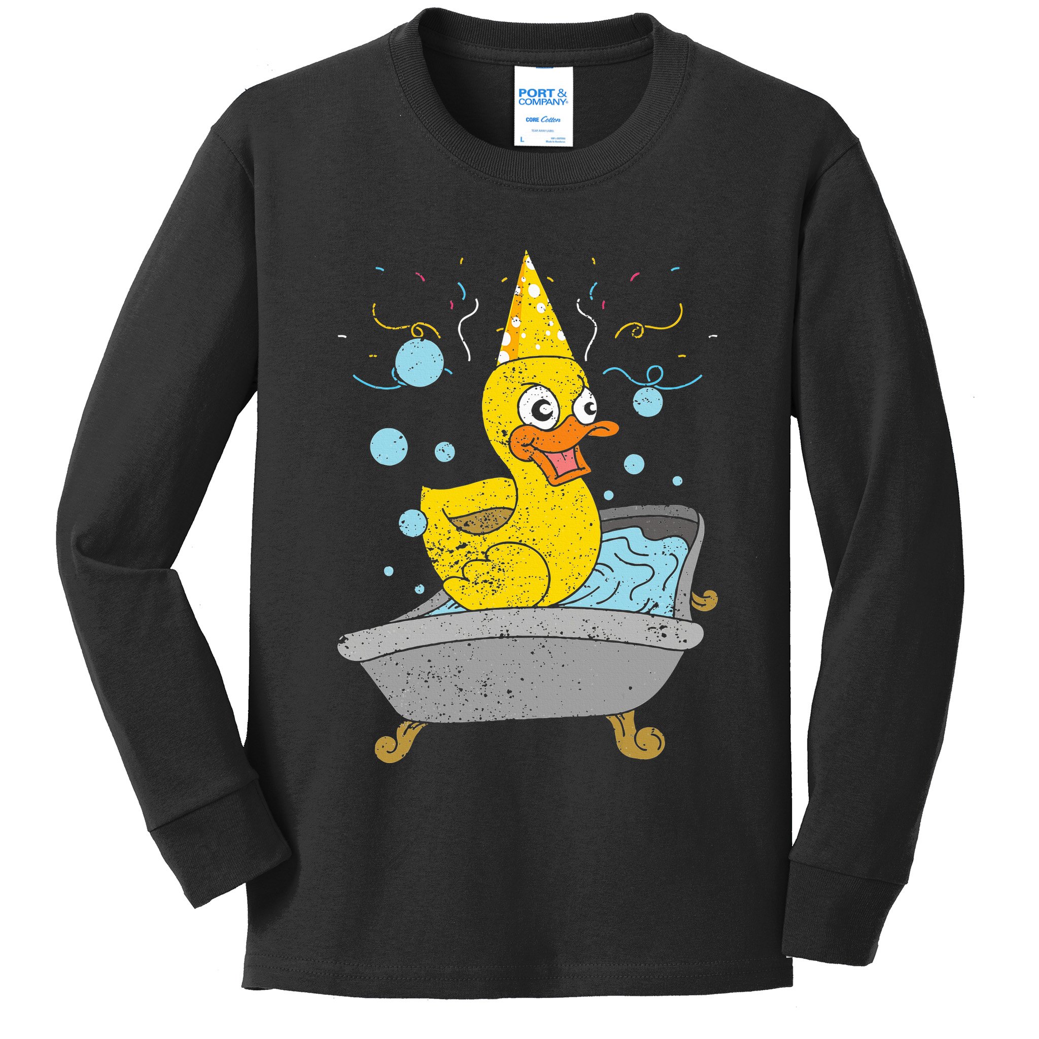 Duckling Duckie Bath Toy Ducky Rubber Duck Kids Long Sleeve Shirt