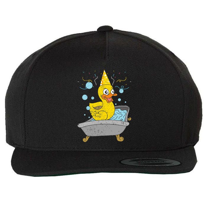 Duckling Duckie Bath Toy Ducky Rubber Duck Wool Snapback Cap