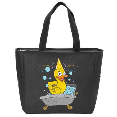 Duckling Duckie Bath Toy Ducky Rubber Duck Zip Tote Bag