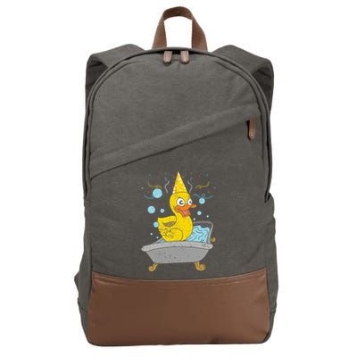 Duckling Duckie Bath Toy Ducky Rubber Duck Cotton Canvas Backpack