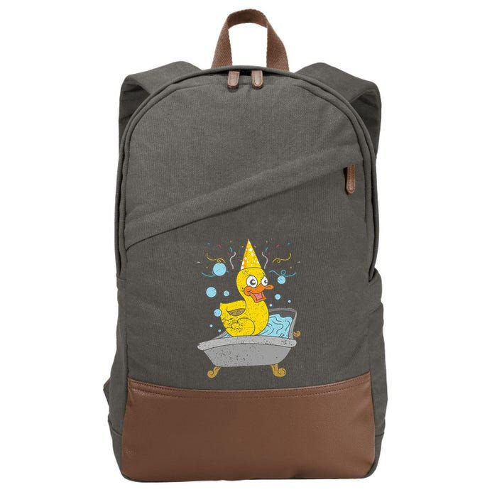 Duckling Duckie Bath Toy Ducky Rubber Duck Cotton Canvas Backpack