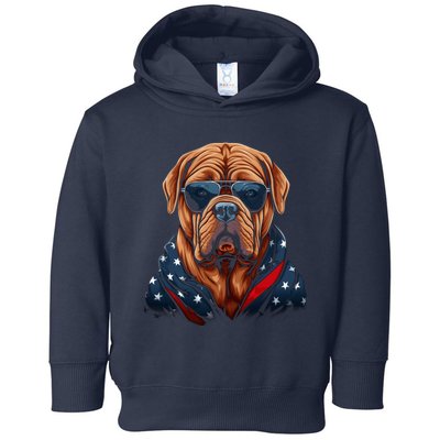 Dogue De Bordeaux American Flag USA Tee 4th July Gifts Toddler Hoodie