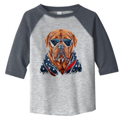 Dogue De Bordeaux American Flag USA Tee 4th July Gifts Toddler Fine Jersey T-Shirt