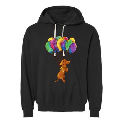 Dachshund Dog Balloons Pet Garment-Dyed Fleece Hoodie