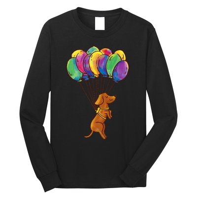 Dachshund Dog Balloons Pet Long Sleeve Shirt