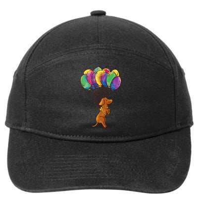 Dachshund Dog Balloons Pet 7-Panel Snapback Hat