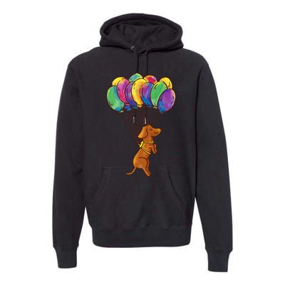 Dachshund Dog Balloons Pet Premium Hoodie