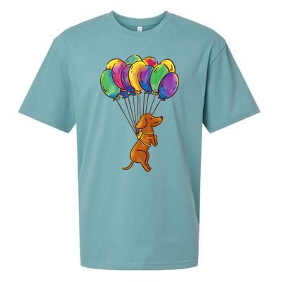 Dachshund Dog Balloons Pet Sueded Cloud Jersey T-Shirt