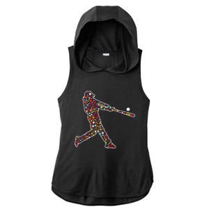 Dot Day Baseball Player Swing Ladies PosiCharge Tri-Blend Wicking Draft Hoodie Tank