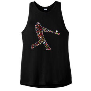 Dot Day Baseball Player Swing Ladies PosiCharge Tri-Blend Wicking Tank