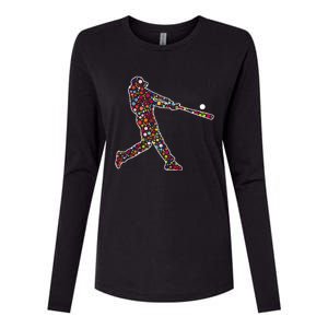 Dot Day Baseball Player Swing Womens Cotton Relaxed Long Sleeve T-Shirt