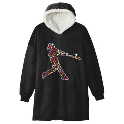 Dot Day Baseball Player Swing Hooded Wearable Blanket