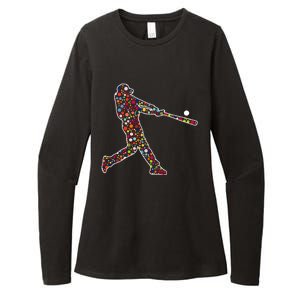 Dot Day Baseball Player Swing Womens CVC Long Sleeve Shirt