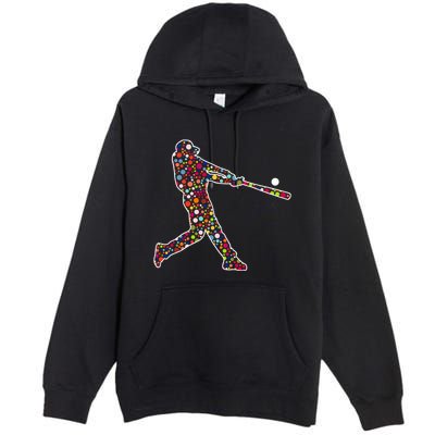 Dot Day Baseball Player Swing Premium Pullover Hoodie