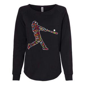 Dot Day Baseball Player Swing Womens California Wash Sweatshirt