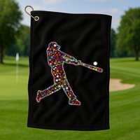 Dot Day Baseball Player Swing Golf Towel