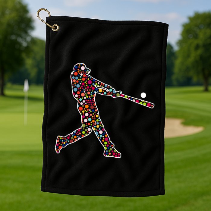 Dot Day Baseball Player Swing Golf Towel