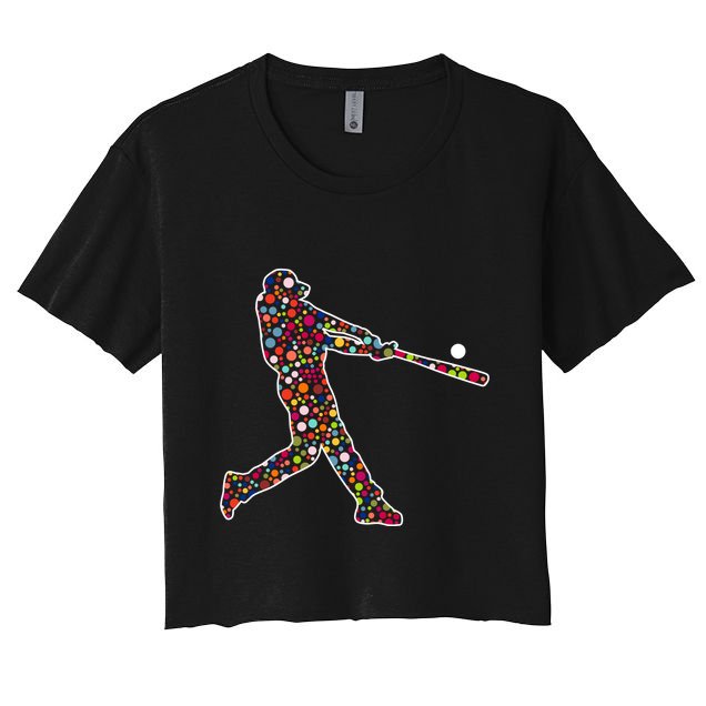 Dot Day Baseball Player Swing Crop Top