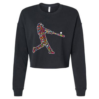 Dot Day Baseball Player Swing Cropped Pullover Crew