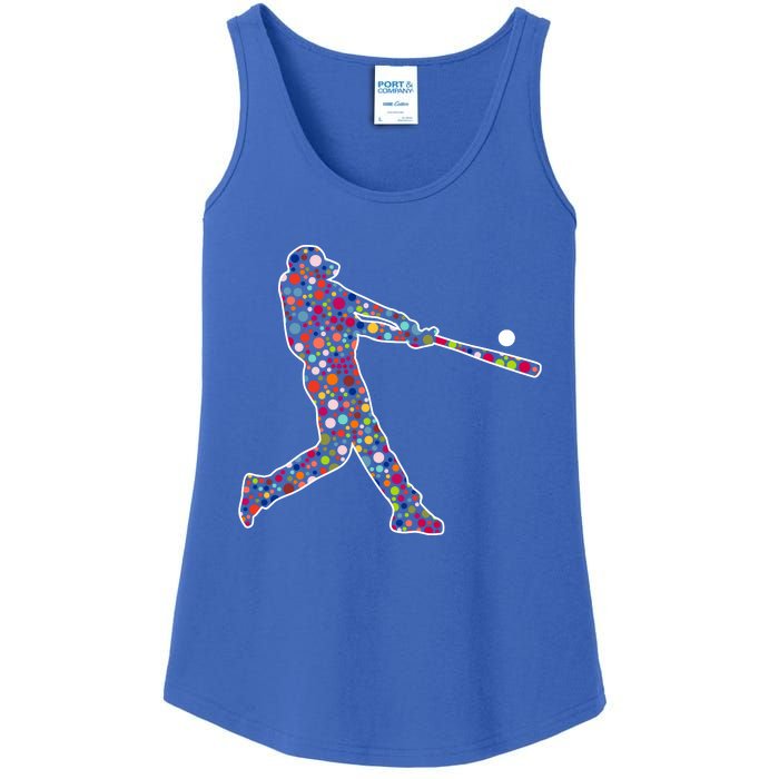 Dot Day Baseball Player Swing Ladies Essential Tank