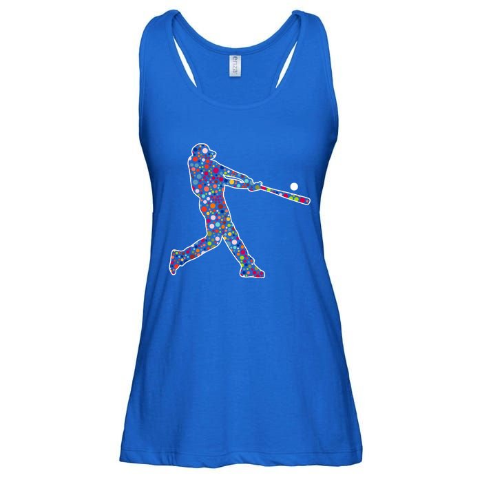 Dot Day Baseball Player Swing Ladies Essential Flowy Tank