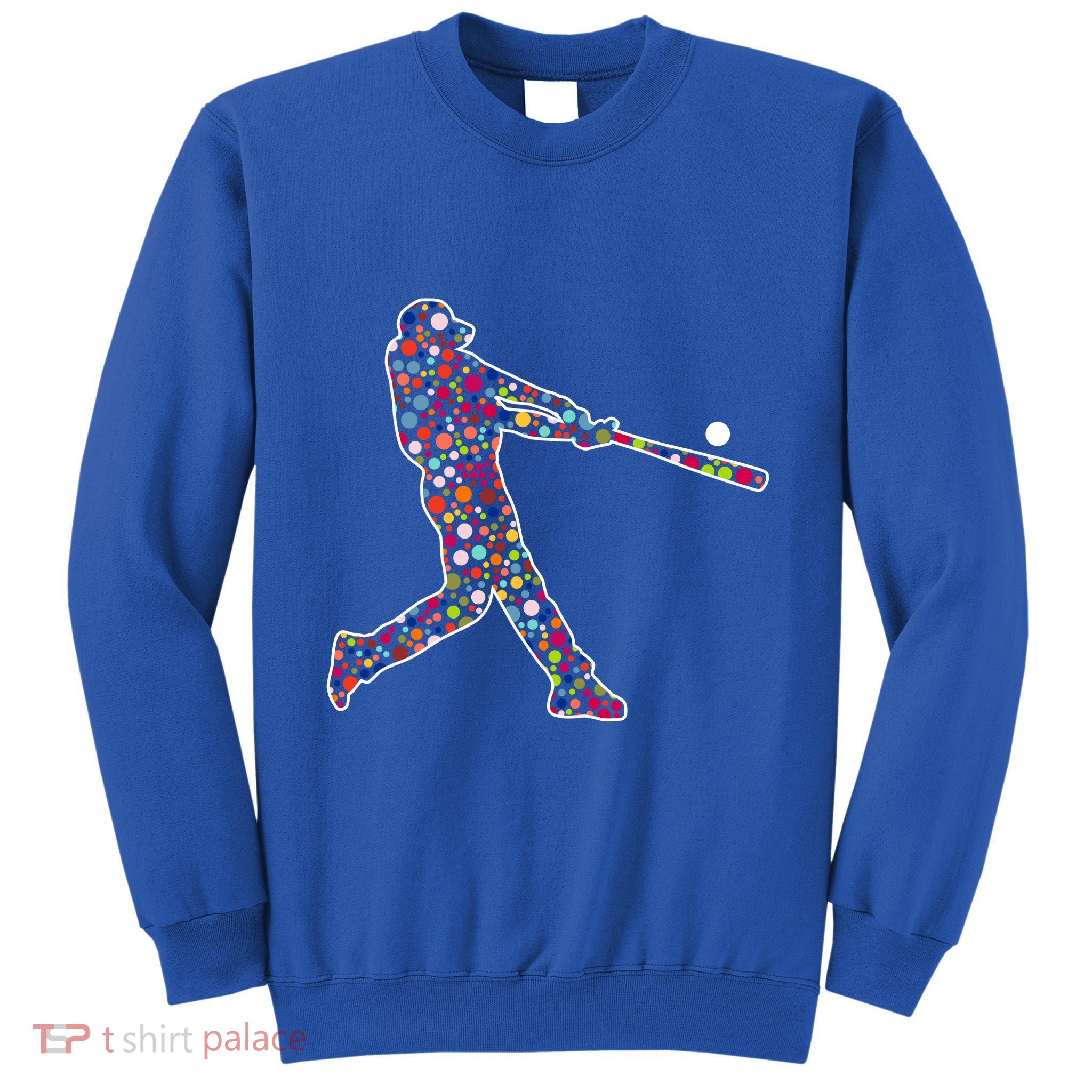 Dot Day Baseball Player Swing Tall Sweatshirt